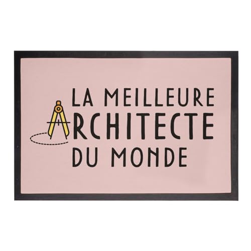 Paillasson Rose Architecte : cadeau métier idéal et original 60x40cm - 2