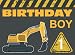 Birthday Boy 1: Happy Birthday Guest Book Construction Site Vehicle Excavator Theme Gift for Kids 1st Year Old. Personalized Anniversary Party ... for Boys & Girls, 8.25x6 inches. (50 Guests)