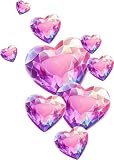 10 adesivi in vinile a forma di cuore, resistenti alle intemperie, resistenti e vivaci, ideali per custodie di telefono, tazze, bicchieri da vino, WC, auto, pareti e tutti i progetti (rosa diamantato)