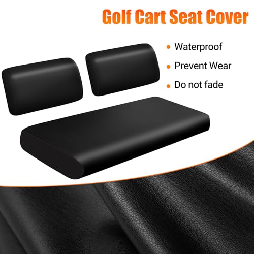 Image of Golf Cart Front Seat Covers Staple On Replacement for Yamaha G11 G14 G16 G19 G20 G21 G22 Golf Cart Seat Black Micro Fiber Leather Seat Cover