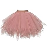 GOOBGS Musever 1950s Vintage Ballet Bubble Skirt Tulle Petticoat Puffy Tutu Blush Small/Medium