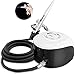 Produktbild GANZTON 19B Mini Airbrush Kompressor Set Professionelle Airbrush Luft Kompressor Kit mit 0.4mm 10L Double Action Airbrush Pistole für Schönheit,Make-up,Tattoo,Kuchen (Mit Reinigungsset-Weiß)