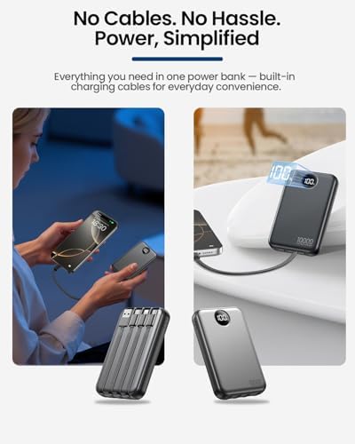 Zmmyuluo Portable Charger 10000mAh with 4 Built-in Cables 40% Smaller — view 7
