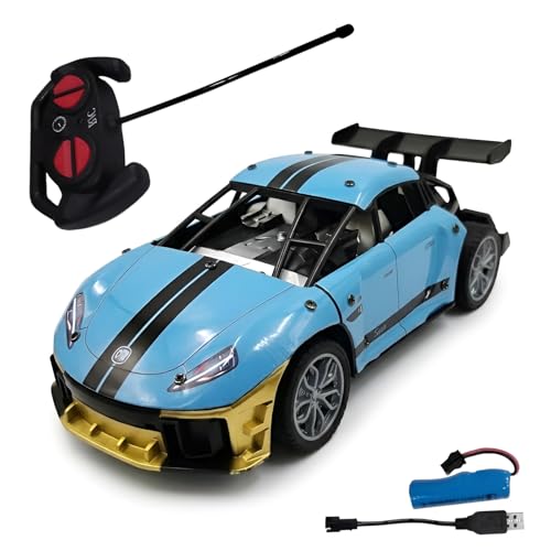 Image of WireScorts Die Cast Racing Car for Kids, Rechargeable RC Car for Kids with Light, High Speed RC Car for Boys, Metal Die Cast Racing Car for Boys with Light, Pack of 1, Multi Color