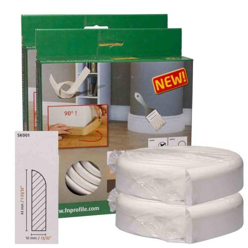 2 x Biegesockelleiste SK001 10x44mm weiß