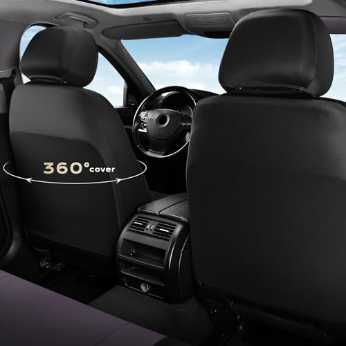 Image of Coverado Front Seat Covers, Automotive Seat Covers 2 Seats, Leather Car Protectors 2-Pack, Auto Seat Covers Universal Fit for SUV, Vans, Sedan, Truck