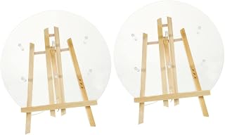 Luxshiny 2 Peças Suporte De Rosquinha Suporte De Mesa Suporte De Mesa Suporte De Exibição Bandejas De Acrílico Para Exibição De Madeira Mesa De Sobremesa De Acrílico