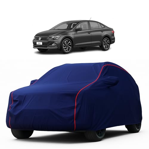 Image of Heavy-Duty Car Cover for Compatible with Volkswagen Virtus (2022 to 2025 All Models) Deluxe Car Protection Cover - Waterproof & UV-Resistant All-Season Exterior Protection