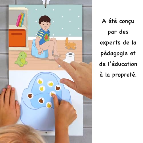 Je m’amuse au pot : Le livret à stickers éducatif pour l'apprentissage de la propreté. Tableau de récompense Enfant avec autocollants “pipi” et “caca”. – vue 2