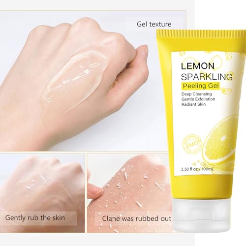 Lemon Exfoliating Gel,Lemon Peeling Gel,Vitamin C Face Scrub,Soft your Skin & Remove Dead Skin,Natural Face Scrub Exfoliator for Blackhead,Mild Face Exfoliator Scrub for Radiant Skin,Face & Body &Knee - Image 6