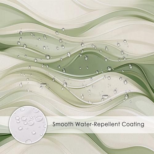 Rideau de douche vert 90x180 cm abstrait en polyester lavable - 6