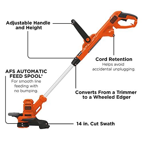BLACK+DECKER String Trimmer & Edger with Auto Feed, Lightweight Corded Electric, 6.5-Amp, 14-Inch (BESTA510-CA) by BLACK+DECKER - Used condition - CA$46.18