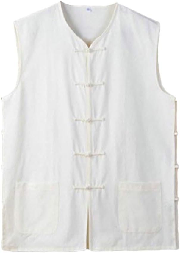ZooBoo Men's Cotton Kung Fu Vest Sleeveless Martial Arts Tank Top | 100% Cotton Fabric That Feels Soft, Breathable, Comfortable for Everyday Use