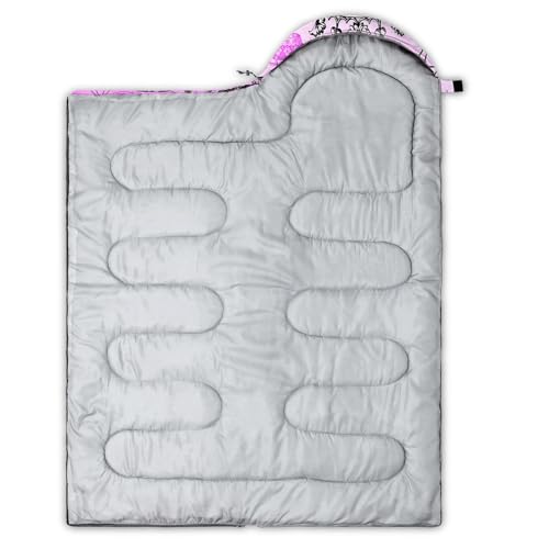 Image of QOOMO Ball Flower Camping Sleeping Bags,3 Season Warm & Cool Weather,Lightweight,Waterproof Sleeping Bags for Adults & Kids,Traveling,and Outdoors,Camping Gear Equipment