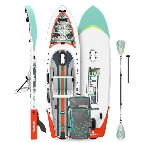 BOTE ProRider Aero 126 Inflatable Fishing SUP/Kayak Hybrid for Pro Anglers Pedal Drive Ready AeroBOTE Construction Advanced Rigging System Tournament-Grade Stability Portable Travel Platform