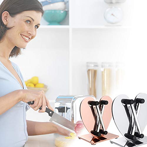 Huangxing - Knife Sharpener, Heart-Shaped Design Professional Metal Kitchen Manual Premium Multipurpose Knife Sharpener, Multifunctional Tungsten Steel Household Kitchen Tool,Silver (Color : Silver) #TOP4