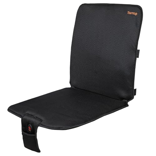 Thermrup Coussin chauffant mobile infrarouge lointain 40 x 80 cm – Fonctionne sur batterie et sur secteur, 3 niveaux de chauffage, idéal pour la maison, le bureau et le camping