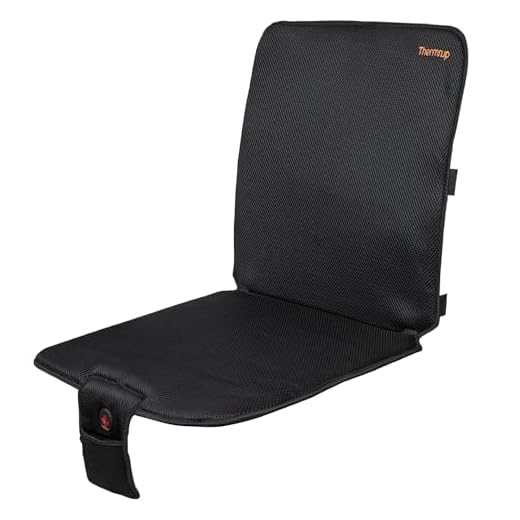 Thermrup Mobile Beheizbare Sitzauflage Ferninfrarot Sitzheizung Heizkissen– Akku- & Netzbetrieb, 3 Heizstufen, Ideal für Zuhause, Büro & Camping (40x80cm)