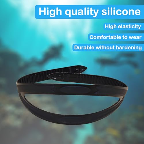 57lilina 1Pcs Universal Silicone Replacement Scuba Mask Strap, Black Dive Mask Strap, Swimming Goggles Glasses Head Band Parts Accessories for Diving Swim Snorkel - Thumbnail 6