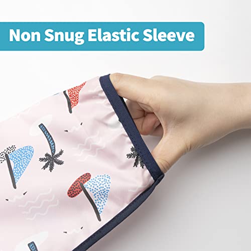 3 Pcs Long Sleeved Bib Set | Baby Waterproof Bibs With Pocket Bundle| Toddler Bib With Sleeves And Crumb Catcher |Stain And Odor Resistance Play Smock Apron - Pack Of 3 | 6-24 Months #TOP4