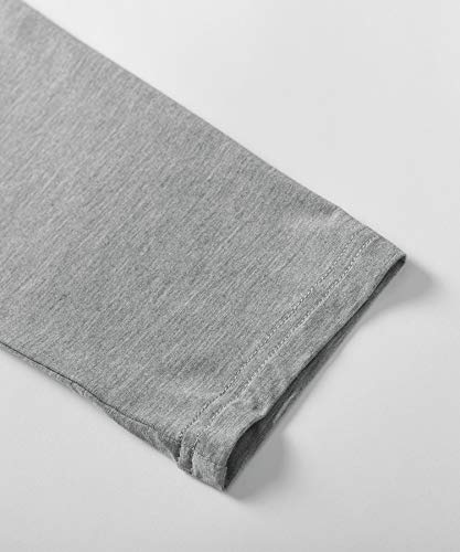 Latuza Men's Bamboo Viscose Pajama Top Long Sleeves Sleep T-Shirt M Lightgray #TOP5