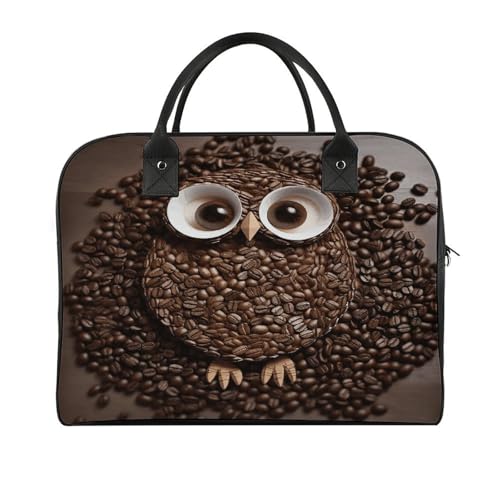 Bolso Tote Búho de Nylon con Correa Ajustable y Cierre miniatura 1