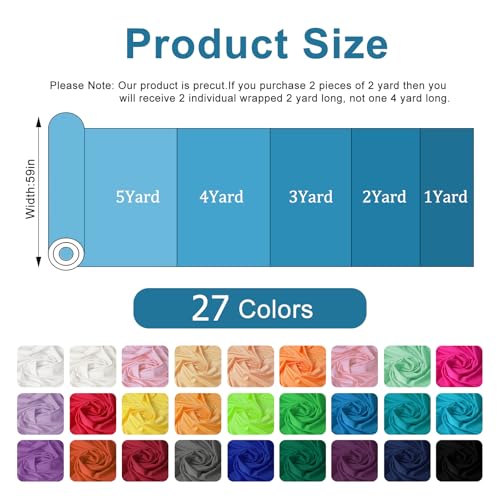 HHZZMIAO 59" Width Nylon Spandex Fabric, 80% Nylon & 20% Spandex, Swimwear, Activewear Fabric 4-Way Stretch, for Sports, Yoga, Dance(Lavender/Lilac, 1 Yard)