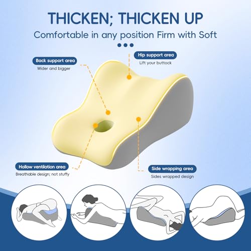 Image of Latex Comfort Pillow for Adults | Supportive Cushion for Pregnancy, Relaxation & Couples | All-Purpose Sleeping & Lounging Pillow with Washable Cover-Yellow