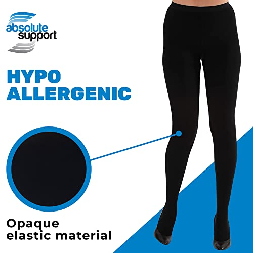 Made In Usa - Opaque Compression Stockings Pantyhose Women 20-30Mmhg For Circulation - Plus Size Firm Graduated Support Hose For Ladies - High Waist Tights - Black, 2X-Large #TOP3