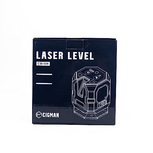 Foto von CIGMAN Kreuzlinienlaser 360 Grad Grün Selbstnivellierend wiederaufladbar mit Magnethalter, Rotationslaser Kreuzlaser für Innenbereich, CM508