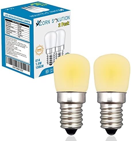 AcornSolution E14 Screw Bulbs, 1.5W Bulb , Equivalent to 15W Small Edison Screw Bulb , 3000K Warm White , 130LM , 2Pack