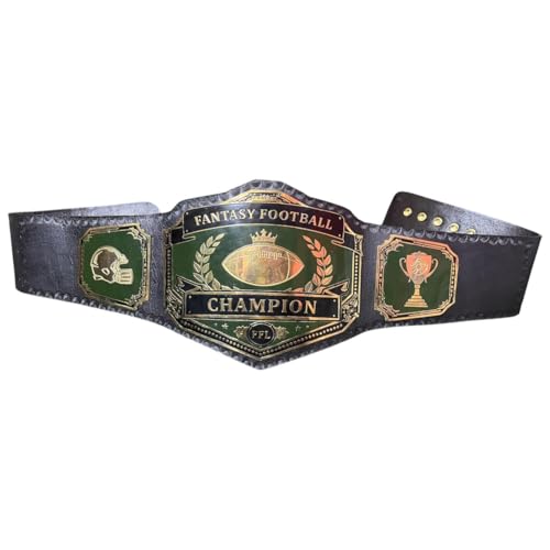 ZAKI 69 Fantasy Football Championship Leather Belt Trophy Champion Belts For Adults 2 MM Brass