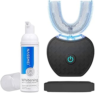 Ultrasonic Automatic Toothbrush, Mayeecare 360 Toothbrush for Men, 360° Auto Electric Teeth whitening Brush Sonic Adult with Timer & Wireless Charging, Black