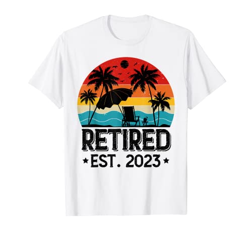 Hombre Retired Est 2023 Vintage For Men Funny Retirement 2023 Retro Camiseta