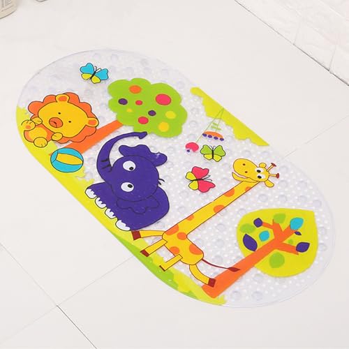 Mumoo Bear Bath Mats for Tub Kids,Large Cartoon Non-Slip Bathroom Bathtub Kid Mat for Baby Toddler Anti-Slip Shower Mats for Floor 27inx15in,Machine Washable XL Size Bathroom Mats (Elephant Shape)
