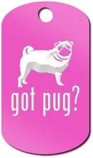 Got Pug Engraved Keychain/GI Tag Mister Petlife Hot Pink