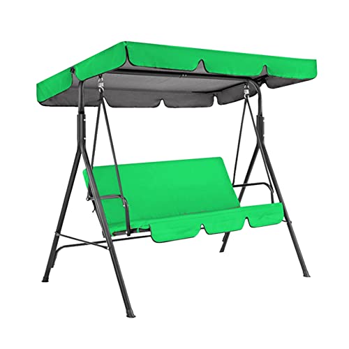 Ikasus Replacement Canopy For Swing Outdoor, 65 X 45 Outdoor Swing Canopy Replacement Porch Top Cover & Seat Cover Oxford Cloth Garden Courtyard Beach Waterproof Swing Top Green (Top&Seat Cover) #TOP12