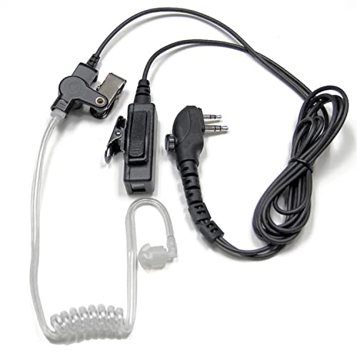 Maximalpower Clear Coil Tube Earbud Headset Ptt Mic W/Kevlar Hytera 2-Pin Plug With Screw #TOP1