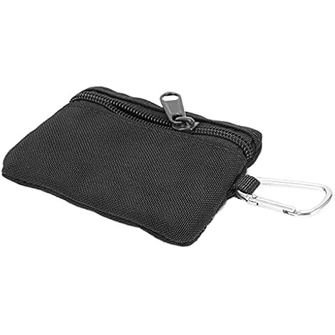 AYNEFY Mini Molle Pouch Bag, EDC Outdoor Coin Purse with Carabiner, Camping Zipper Portable Bag for Outdoors(Black) Cover