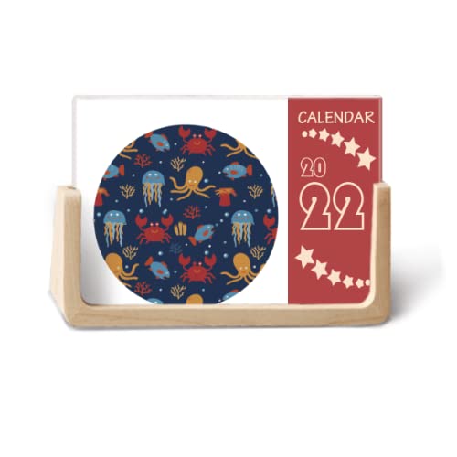 Calendrier de bureau 2022 pieuvre coloré, une idée cadeau originale pour collègue et proche