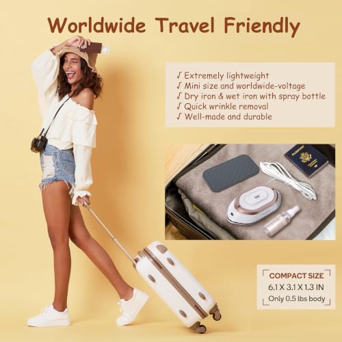 Image of Newbealer Travel Iron Set, 100-240V Mini Dry Iron for Clothes (No Steam)