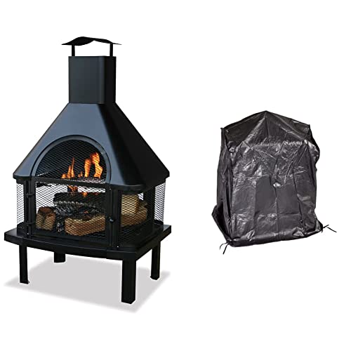 Endless Summer, Wood Burning Outdoor Fire House & Fire Sense 60370 Patio Burning Patio Fireplaces Vinyl Cover Outdoor Protective Felt Lined Interior 10 Gauge Vinyl Waterproof Weather Resistant Cover #TOP23