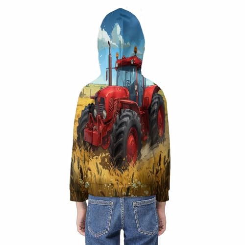 Sweat à capuche tracteur 3D pour ado pull hiver chaud 12-14 ans - 6