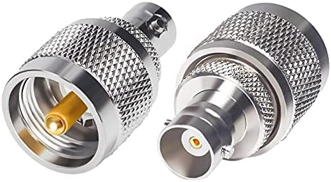 Cleqee PL259 UHF Male to BNC Female Adapter Low Loss Coaxial Connector SO239 Coax Converter for CB Radio/Antenna/Wireless LAN Devices (2-Pack)