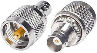 Cleqee PL259 UHF Male to BNC Female Adapter Low Loss Coaxial Connector SO239 Coax Converter for CB Radio/Antenna/Wireless LAN Devices (2-Pack)