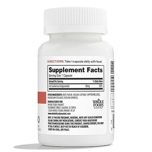 365 By Whole Foods Market, Iron Chelated 18Mg, 100 Veg Capsules #TOP1