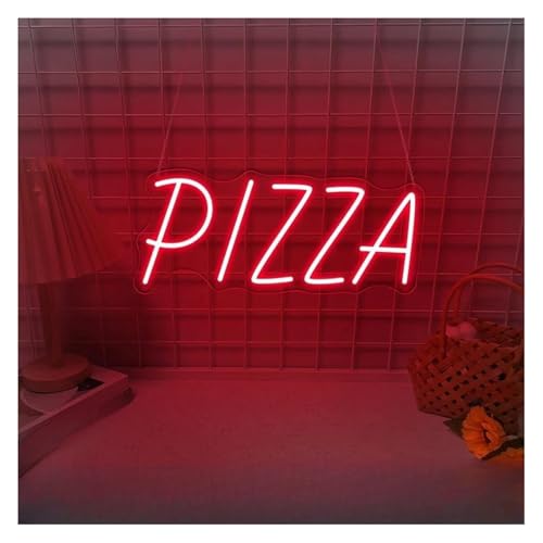 Enseigne lumineuse néon rose à lettres réglables pour commerce et pizza
