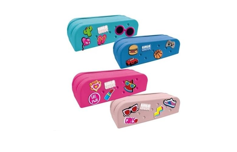 Tinta Unita Astuccio Baulotto In Silicone Biscotto Con Pins Click Staccabili + Omaggio 5 Pins Random - 4