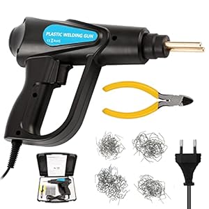 Shkalacar Lasapparaat reparatieset voor bumper, 70 W, kunststof, lasapparaat, tang, 4 soorten platte punten, buitenhoek/binnenhoek/golf, reparatie lasapparaat, reparatie lasapparaat