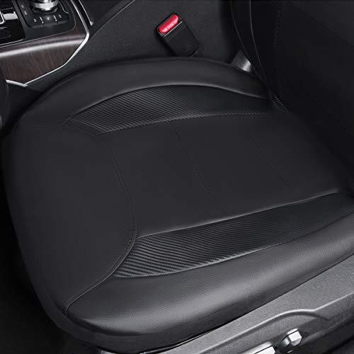Flying Banner car seat Covers Protects Water Proof Faux Leather Carbon Fiber Front and Rear Bench (Black Black, Full Set - 9PCS) by Flying Banner - Used condition - Image 6